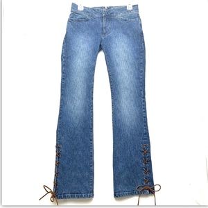 Jennifer Lopez JLO Blue Stretch Denim Bootcut Jeans Women's Size 5 30x32.